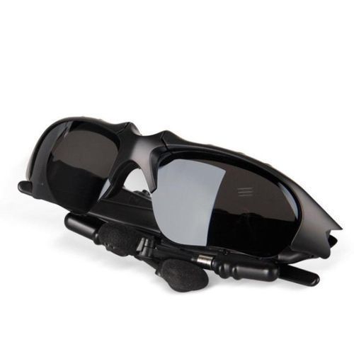 New Style Sport Stereo Wireless Bluetooth Headset 3 Colorful Sun Lens Earphones Sunglasses _ Black)