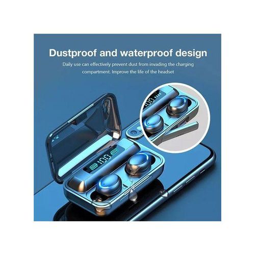 TWS Bluetooth Earbuds Wireless Earphone Fingerprint Touch-black