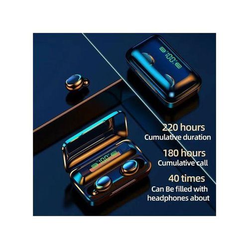 TWS Bluetooth Earbuds Wireless Earphone Fingerprint Touch-black