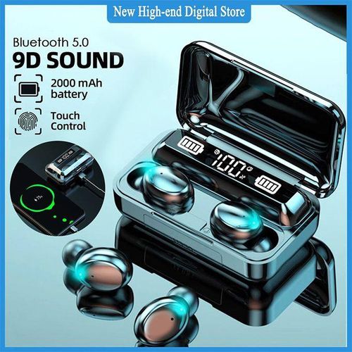 TWS Bluetooth Earbuds Wireless Earphone Fingerprint Touch-black