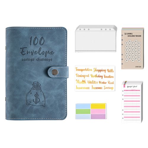 100 Envelopes Money Saving Challenge Budget Binder PU