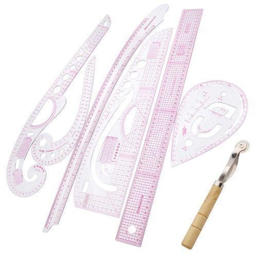 6Pcs Curve Straight Ruler Drawing Line Sewing Dressmaking Design Measure Tools