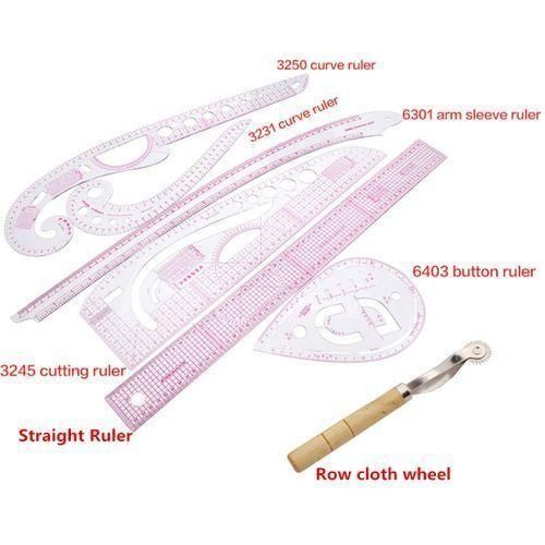 6Pcs Curve Straight Ruler Drawing Line Sewing Dressmaking Design Measure Tools