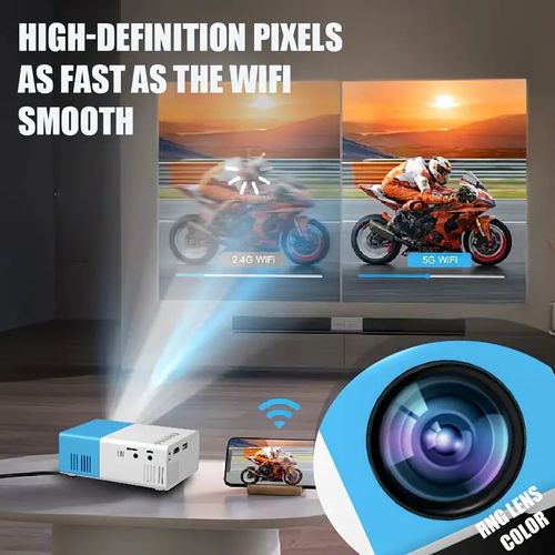 High definition intelligent projector LED light source, mini portable projector, suitable for home theaters, outdoor camping