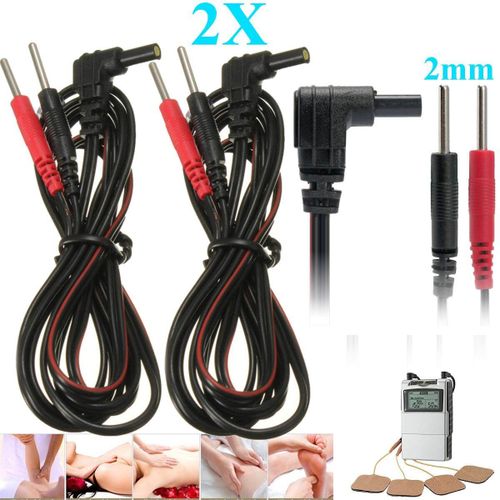 2Pcs Standard Electrode Lead Wires Standard Pin Connection for Tens Machines