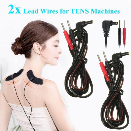 2Pcs Standard Electrode Lead Wires Standard Pin Connection for Tens Machines