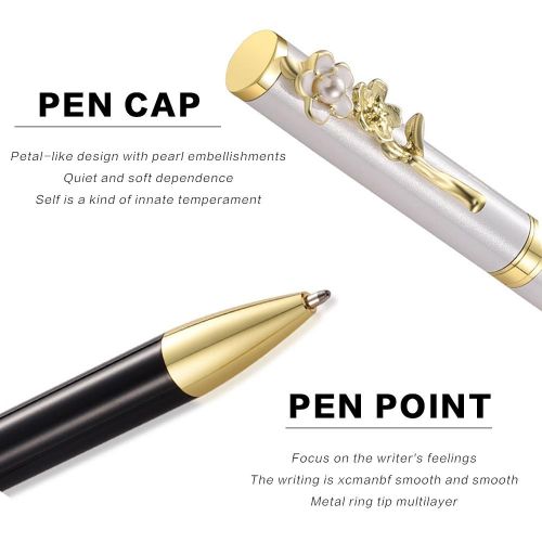1PC Pearl Flower Signing Pen Pink