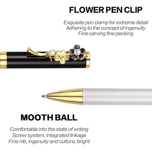 1PC Pearl Flower Signing Pen Pink