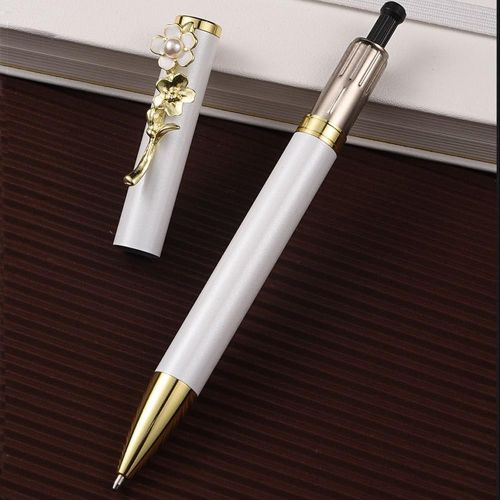 1PC Pearl Flower Signing Pen Pink