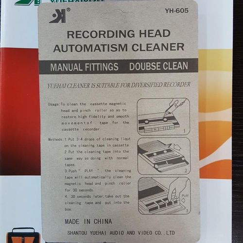Carcassetteadaptor Top Line Audio Cassette Tape Head Cleaner Audio Cassette Tape Player Wet/Dry Head Cleaner NO5302