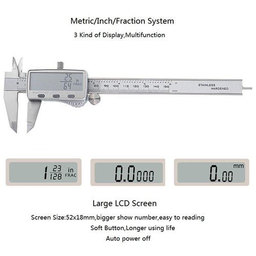 Digital Caliper 0-150mm Metric/Inch/Fraction Electronic Vernier Calipers Stainless Steel Micrometer Measuring tools