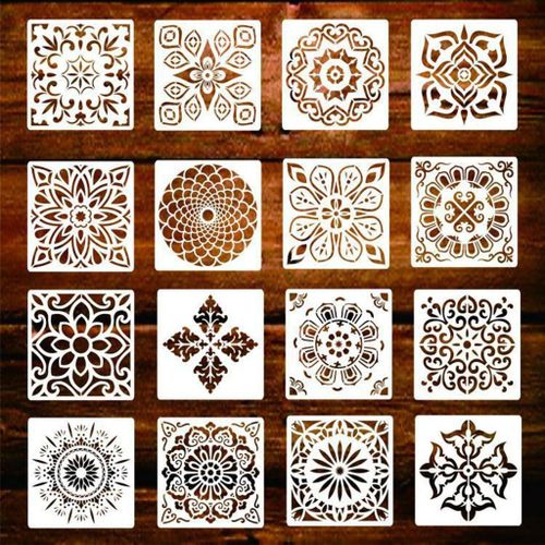 16 Pack Painting Template Hollow Mandala Template Sets