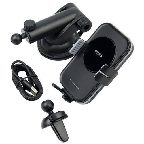 Yesido C188 15W Fast Wireless Charging Dashboard Phone Holder Black
