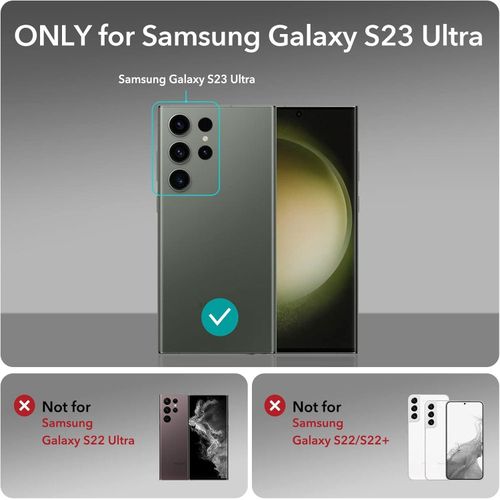Samsung Galaxy S23 Ultra Camera Lens Protector, Scratch-Resistant HD Clarity Ultra-Thin 9H Tempered Glass with Aluminum Edging-Black
