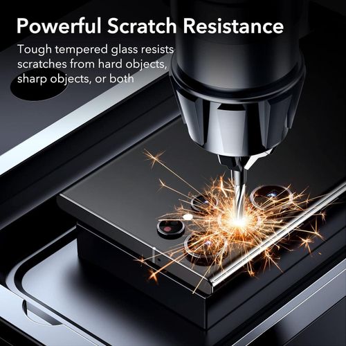 Samsung Galaxy S23 Ultra Camera Lens Protector, Scratch-Resistant HD Clarity Ultra-Thin 9H Tempered Glass with Aluminum Edging-Black