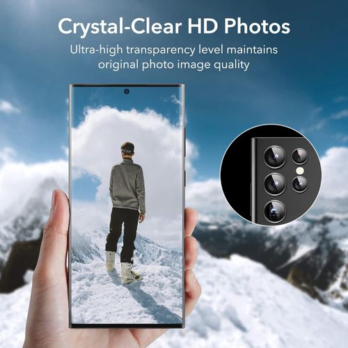 Samsung Galaxy S23 Ultra Camera Lens Protector, Scratch-Resistant HD Clarity Ultra-Thin 9H Tempered Glass with Aluminum Edging-Black