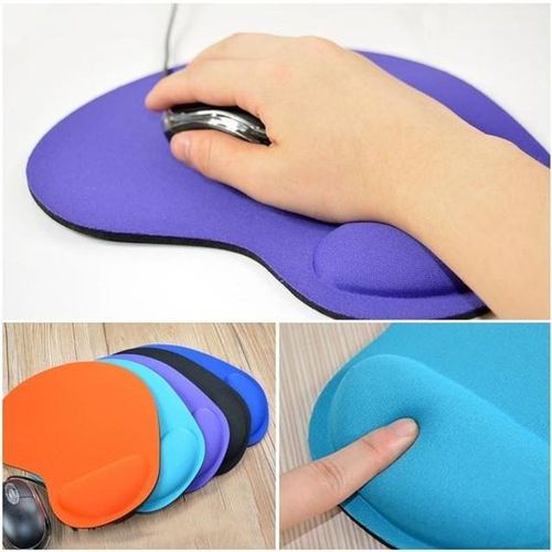 Ergonomic Mousepad with Gel Wrist Support for Comfort - Black