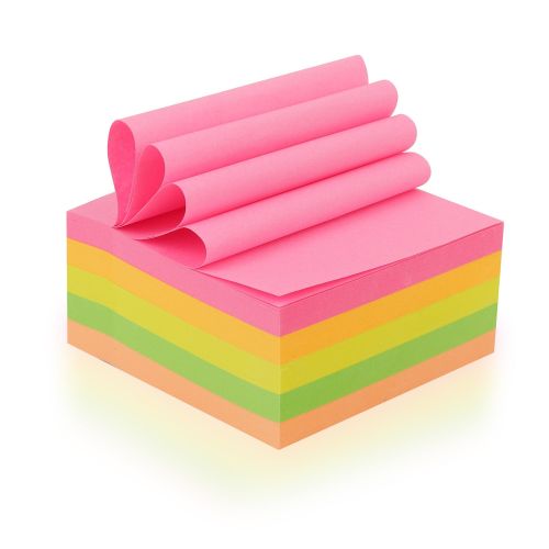 5 Packs Of  Brightly Multicoloured Sticky Notes *100 Sheets In Each  Pack * _ Multicolour