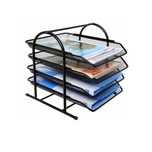 Genuine Metallic Document Tray 4 Layers + 2 Free Blue Pens + 1 Free Black Maker - Black
