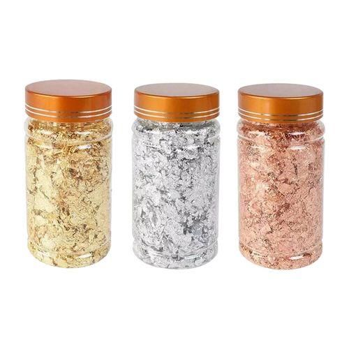 3Pieces 3Grams 3Color Gold Foil Leaf Flake DIY Crafts Nails