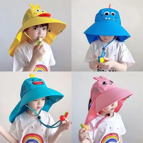 Outdoor Kids Sun Hat Breathable Sun Protection Hat With Neck Flap Sunhat Kids Fishing Safari Hat NO5295