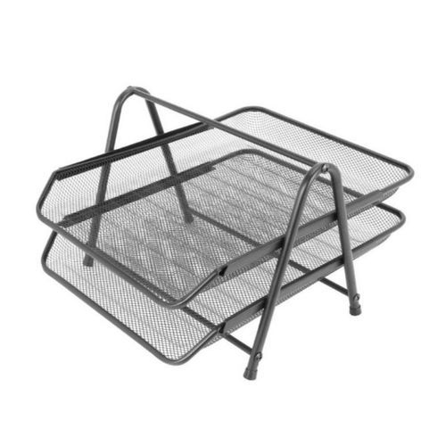Genuine Document Tray 2 layer + 2 Free Blue Pens + 1 Free Black Maker - Black