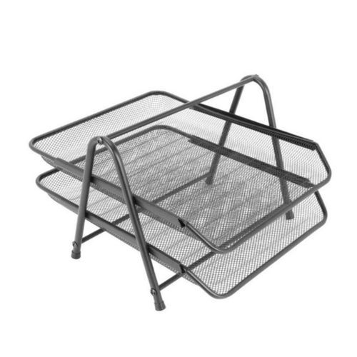 Genuine Document Tray 2 layer + 2 Free Blue Pens + 1 Free Black Maker - Black