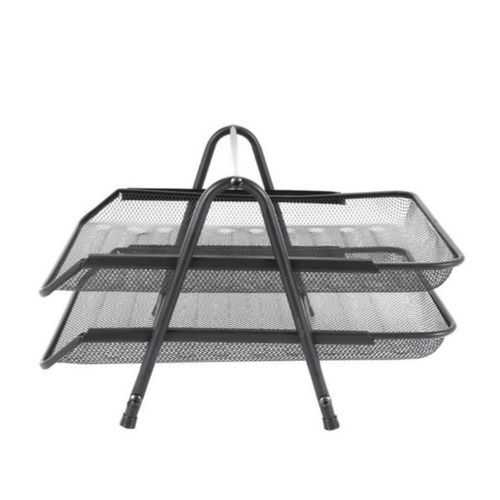 Genuine Document Tray 2 layer + 2 Free Blue Pens + 1 Free Black Maker - Black
