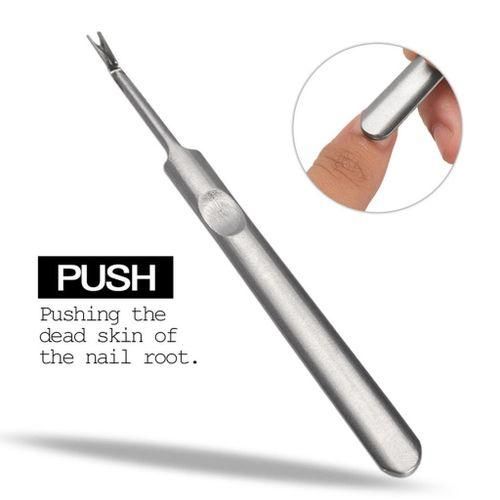 2x Professional Stainless Nail Cuticle Spoon Pusher Remover Cutin