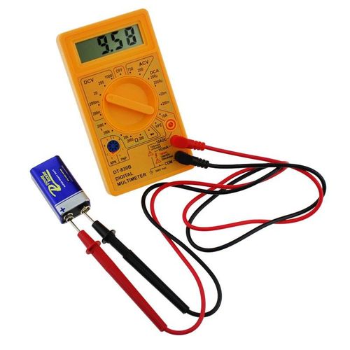 Digital Multimeter LCD Display DC/AC Voltage Current/A Resistance Multimeter-Yellow