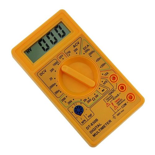 Digital Multimeter LCD Display DC/AC Voltage Current/A Resistance Multimeter-Yellow