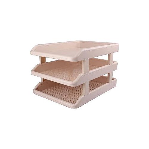 Genuine Deluxe Document Tray 3 Layer Hard Plastic-Biege