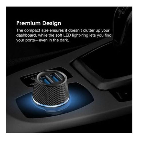 Oraimo USB Original Quality 2 in1 Car Charger-Black