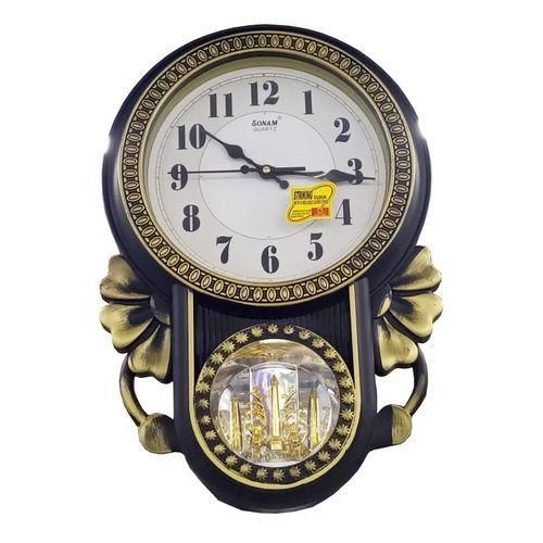 Large Pendulum Wall Clock Watch - Black, Purple, Violet