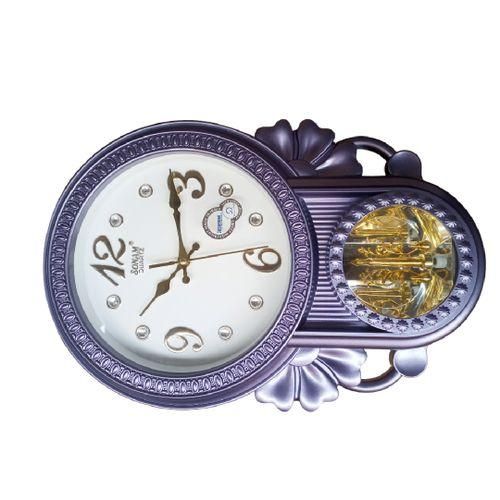Large Pendulum Wall Clock Watch - Black, Purple, Violet