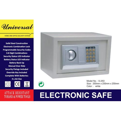 Universal Hotel Wall Mountable Digital Small Safe 350mmx250mmx250m 5.2kgs Model S-25D