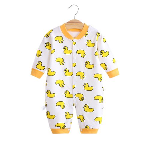 Cotton Snap Pajamas Long Sleeve Baby Boys and Girls' Bodysuit Cute Outfits Climbing Clothing,A NO5124