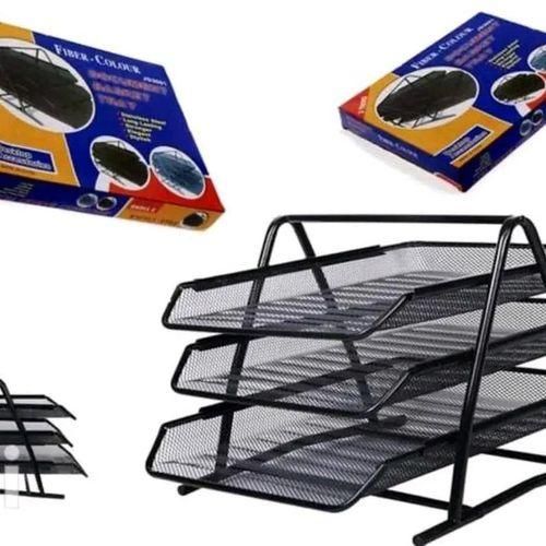 3 Layer Mesh Document Tray For Office - Black