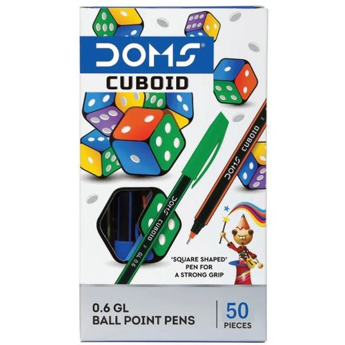 Doms Cuboid Ball Pens Box 50 Pcs