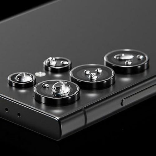 Samsung Galaxy S24 Ultra Camera Lens Protector, 9H Tempered Glass Camera Protector Individual Metal Ring Lens Cover-Black
