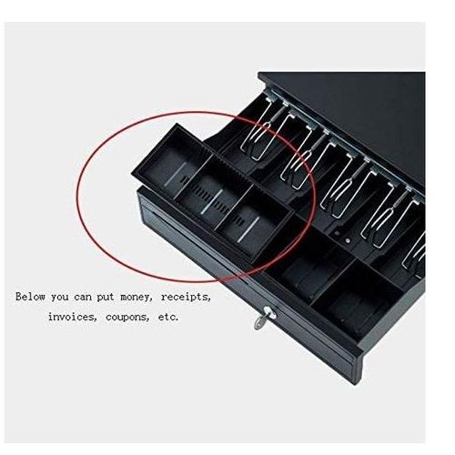 Money Box Supermarket Cash Register Cash Box Drawer Type Cash Box Cash Box Storing Money/ Auto Cash Drawer- Black.