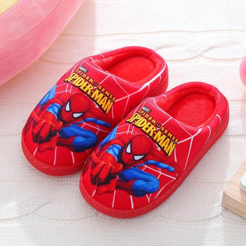 Children Cotton Slippers Spider-Man Style Fluffy Slides Plush House Shoes for Housewarmings Christmas NO5245