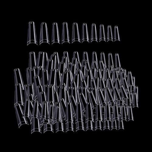 500Pcs C Curve False Nails Half Press On Nail Tips Home DIY 10 Clear
