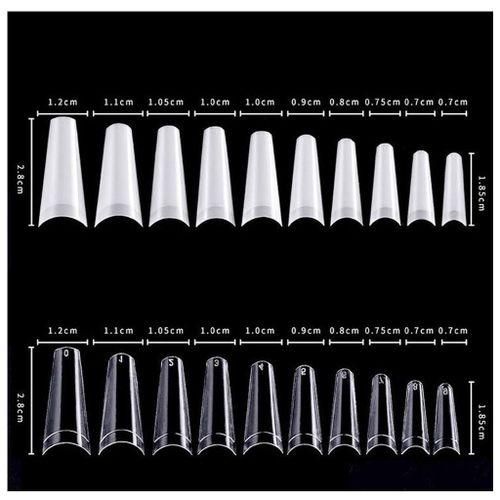 500Pcs C Curve False Nails Half Press On Nail Tips Home DIY 10 Clear