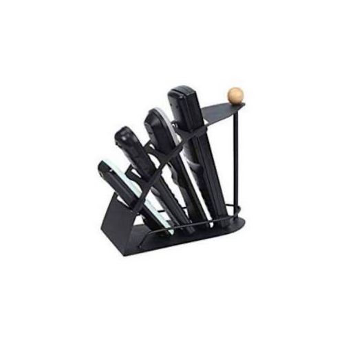 Black Metal Fan Design 4 Slot TV Remote Control Storage Organizer Caddy