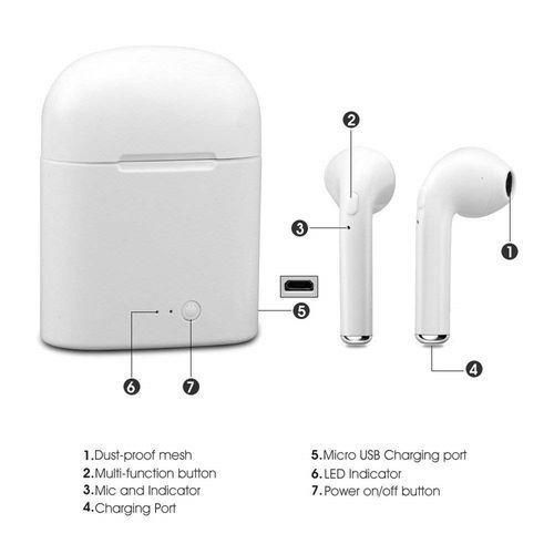i7S - Double Bluetooth Earbuds - Earphones - White