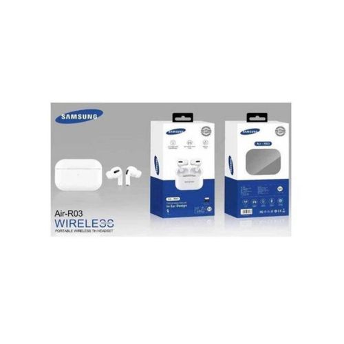 Samsung R03 Wireless Airpods With a free gift Pod Case in-White