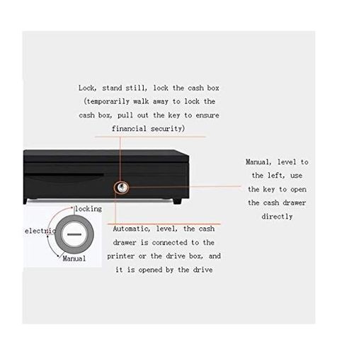 Money Box Supermarket Cash Register Cash Box Drawer Type Cash Box Cash Box Storing Money/ Automatic Cash Drawer- Black.