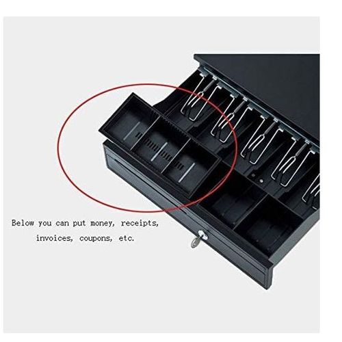 Money Box Supermarket Cash Register Cash Box Drawer Type Cash Box Cash Box Storing Money/ Automatic Cash Drawer- Black.