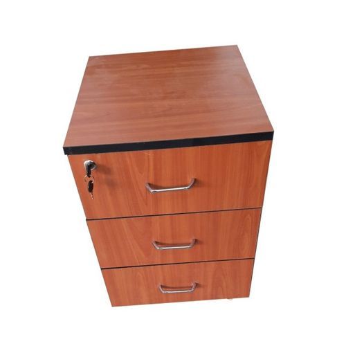 Office Moving Drawer,3 Lockers Central Lock- Cherry Colour